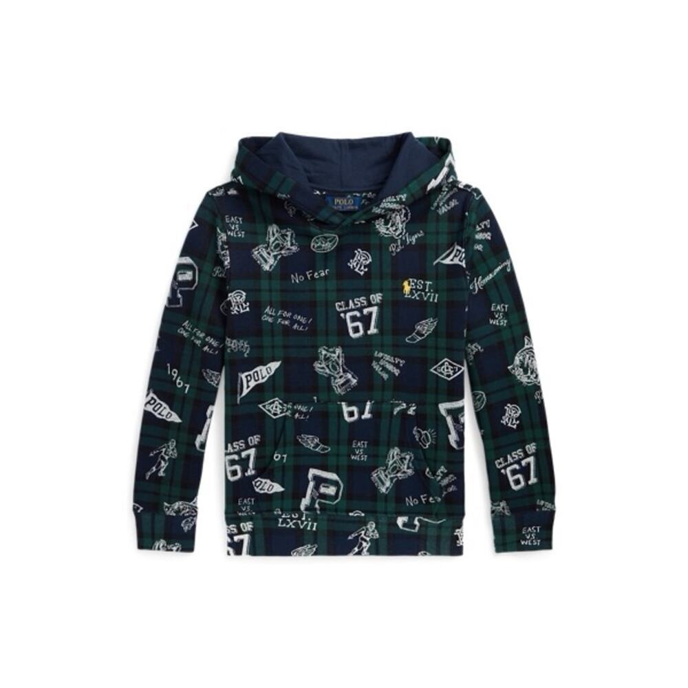 Polo by Ralph Lauren Kids' Green Plaid Graphic Hoodie